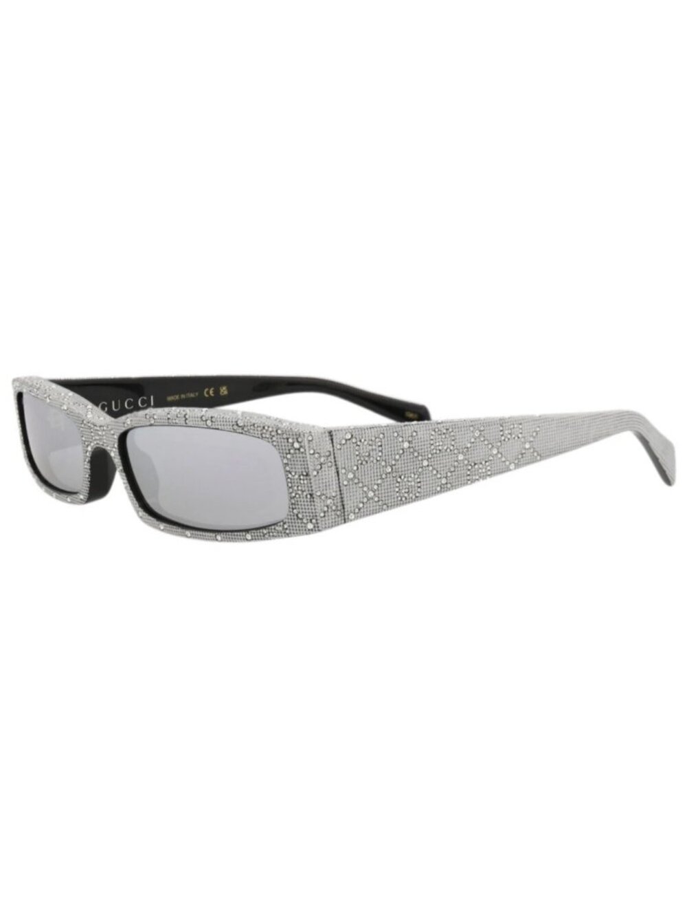 New Gucci Women's Sunglasses Square Rectangle Recycled Acetate Frame Mens Black